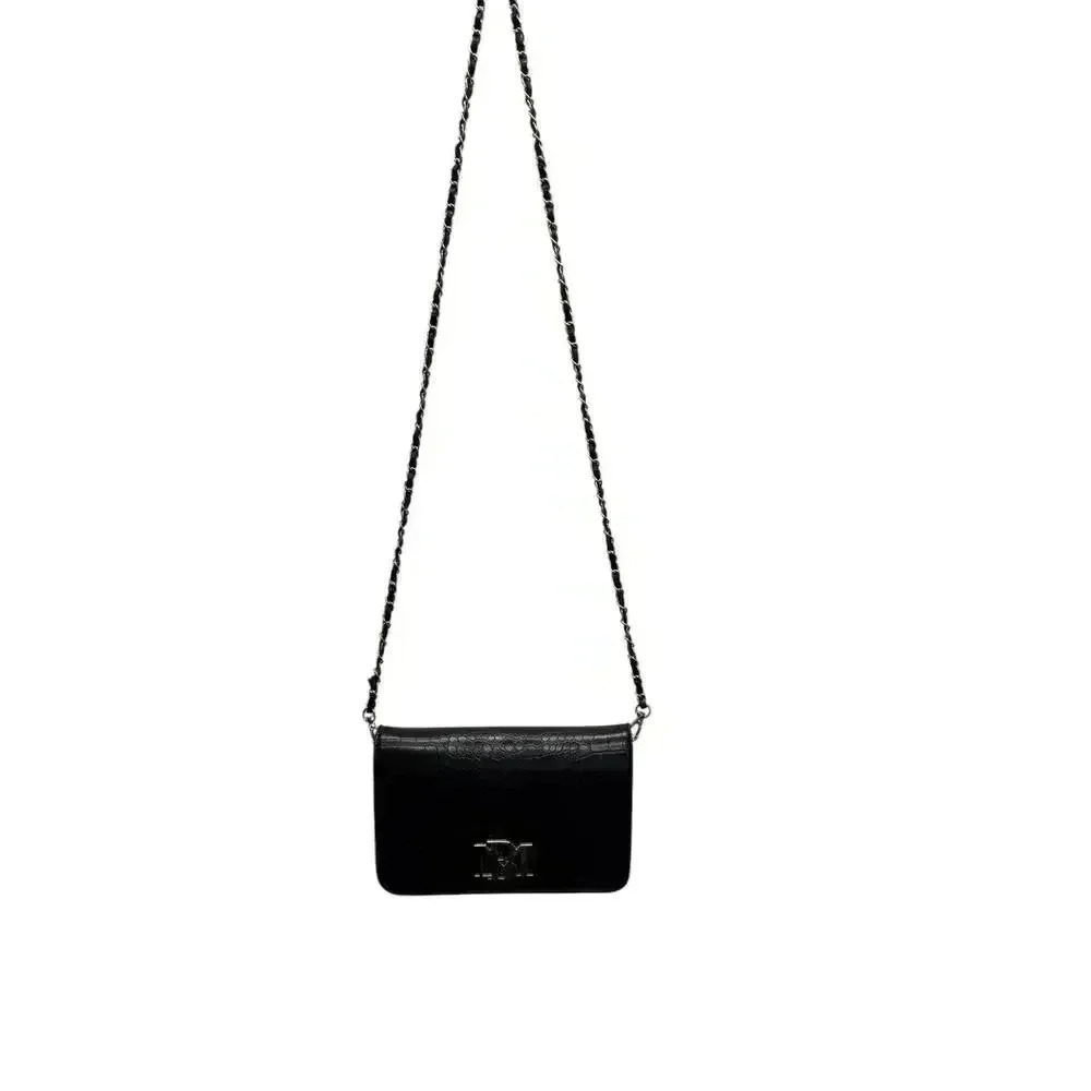 Badgley Mischka Black Crossbody Crocodile Bag / Clutch - Picture 15 of 15